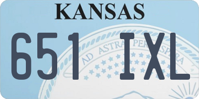 KS license plate 651IXL