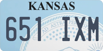 KS license plate 651IXM