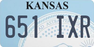 KS license plate 651IXR