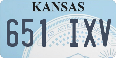 KS license plate 651IXV