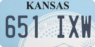 KS license plate 651IXW