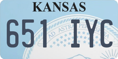 KS license plate 651IYC