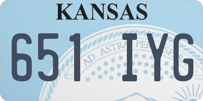 KS license plate 651IYG