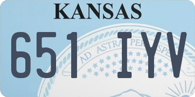 KS license plate 651IYV