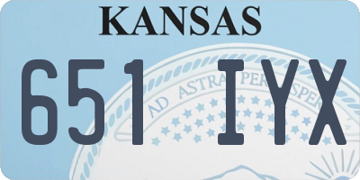KS license plate 651IYX