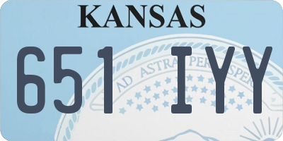 KS license plate 651IYY