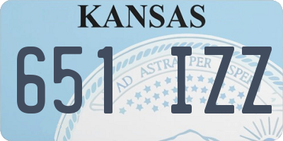 KS license plate 651IZZ