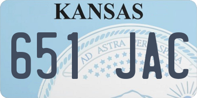 KS license plate 651JAC