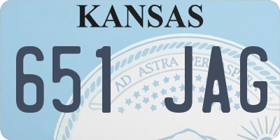 KS license plate 651JAG
