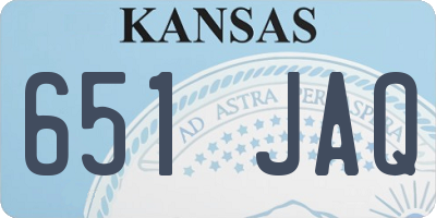 KS license plate 651JAQ