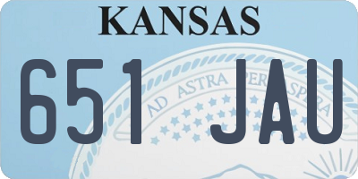 KS license plate 651JAU