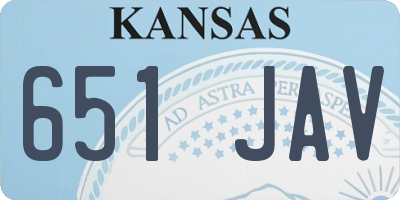 KS license plate 651JAV