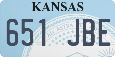 KS license plate 651JBE
