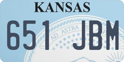 KS license plate 651JBM