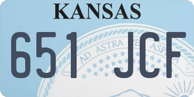KS license plate 651JCF