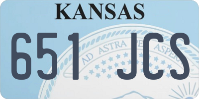 KS license plate 651JCS