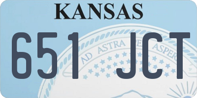 KS license plate 651JCT