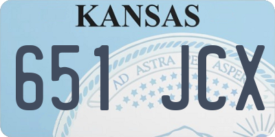 KS license plate 651JCX