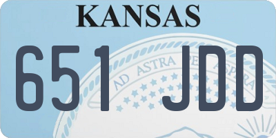 KS license plate 651JDD