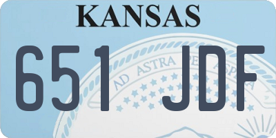 KS license plate 651JDF