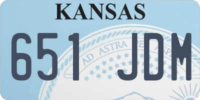 KS license plate 651JDM