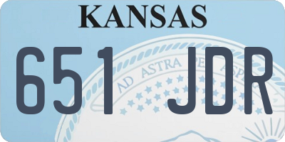 KS license plate 651JDR