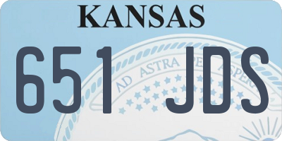 KS license plate 651JDS