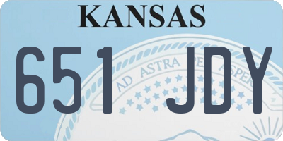 KS license plate 651JDY