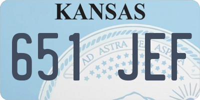 KS license plate 651JEF