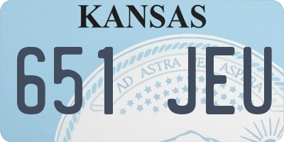 KS license plate 651JEU