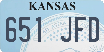 KS license plate 651JFD