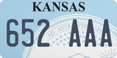 KS license plate 652AAA