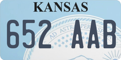 KS license plate 652AAB