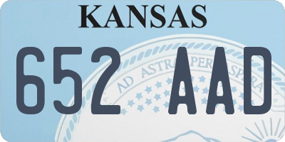 KS license plate 652AAD