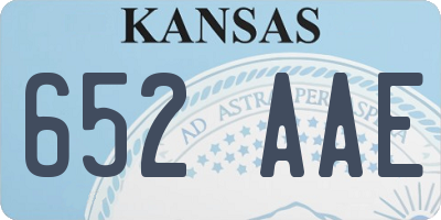 KS license plate 652AAE