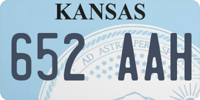 KS license plate 652AAH