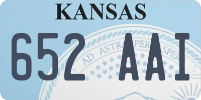 KS license plate 652AAI