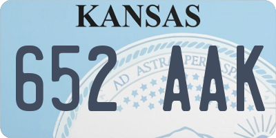 KS license plate 652AAK