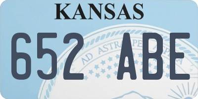 KS license plate 652ABE