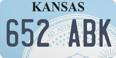 KS license plate 652ABK