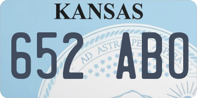 KS license plate 652ABO