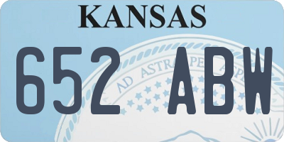 KS license plate 652ABW