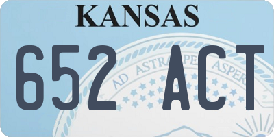KS license plate 652ACT