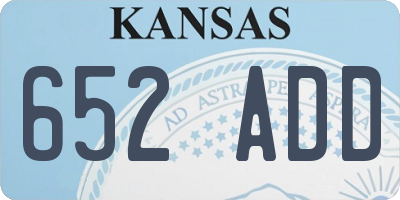 KS license plate 652ADD