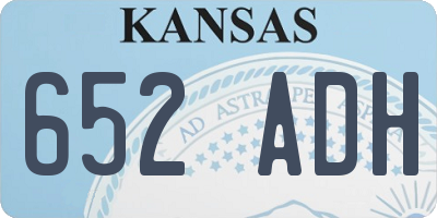KS license plate 652ADH