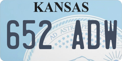 KS license plate 652ADW