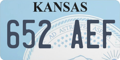 KS license plate 652AEF