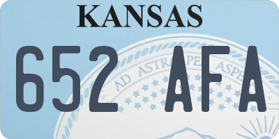 KS license plate 652AFA