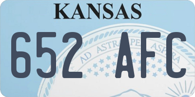 KS license plate 652AFC