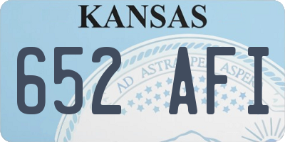 KS license plate 652AFI